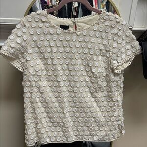 Women's Cream Textured Top